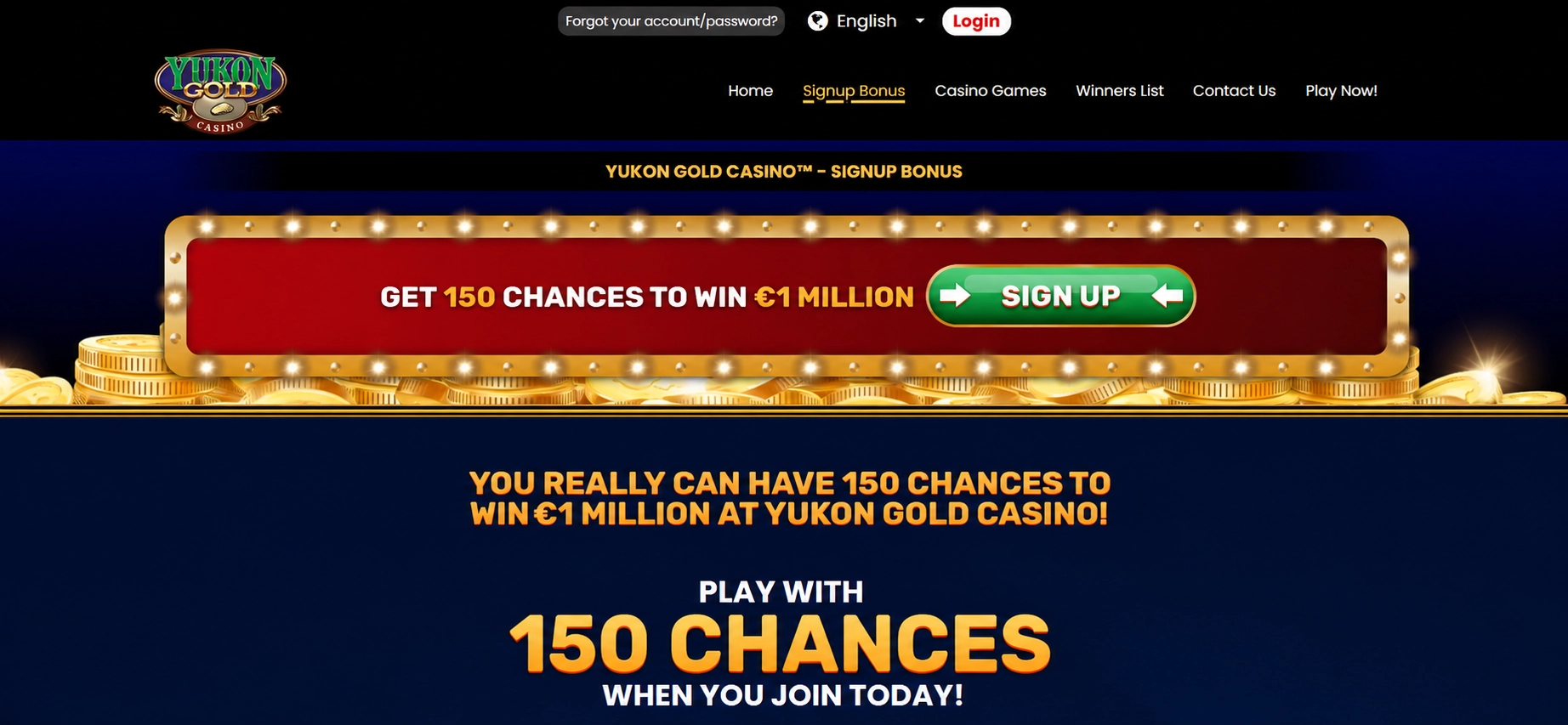 Yukon Gold Casino Login First Impression